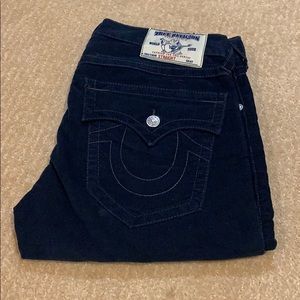 Blue/Black True Religion Corduroy Jeans